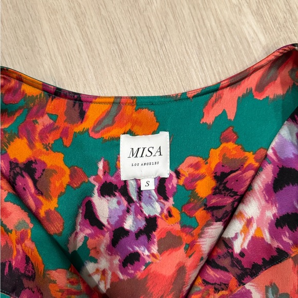 💜MISA Los Angeles💜Amalya ILyana Floral Ruffle Cinched Mini Dress - Picture 7 of 12